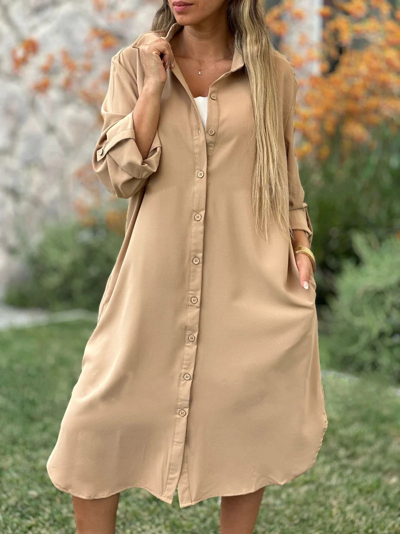 🔥LAST DAY 50% OFF🔥Women's Casual Lapel Solid Color Shirt Coat-retrostrom