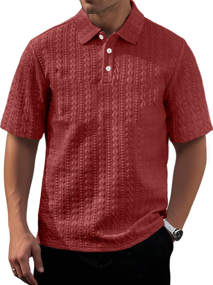 Men's Daily Texture Casual Lapel Comfortable Short-sleeved Polo Shirt-retrostrom