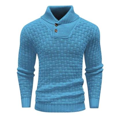 Men's Solid Color Round Neck Pullover Lapel Sweater 19352883X-retrostrom