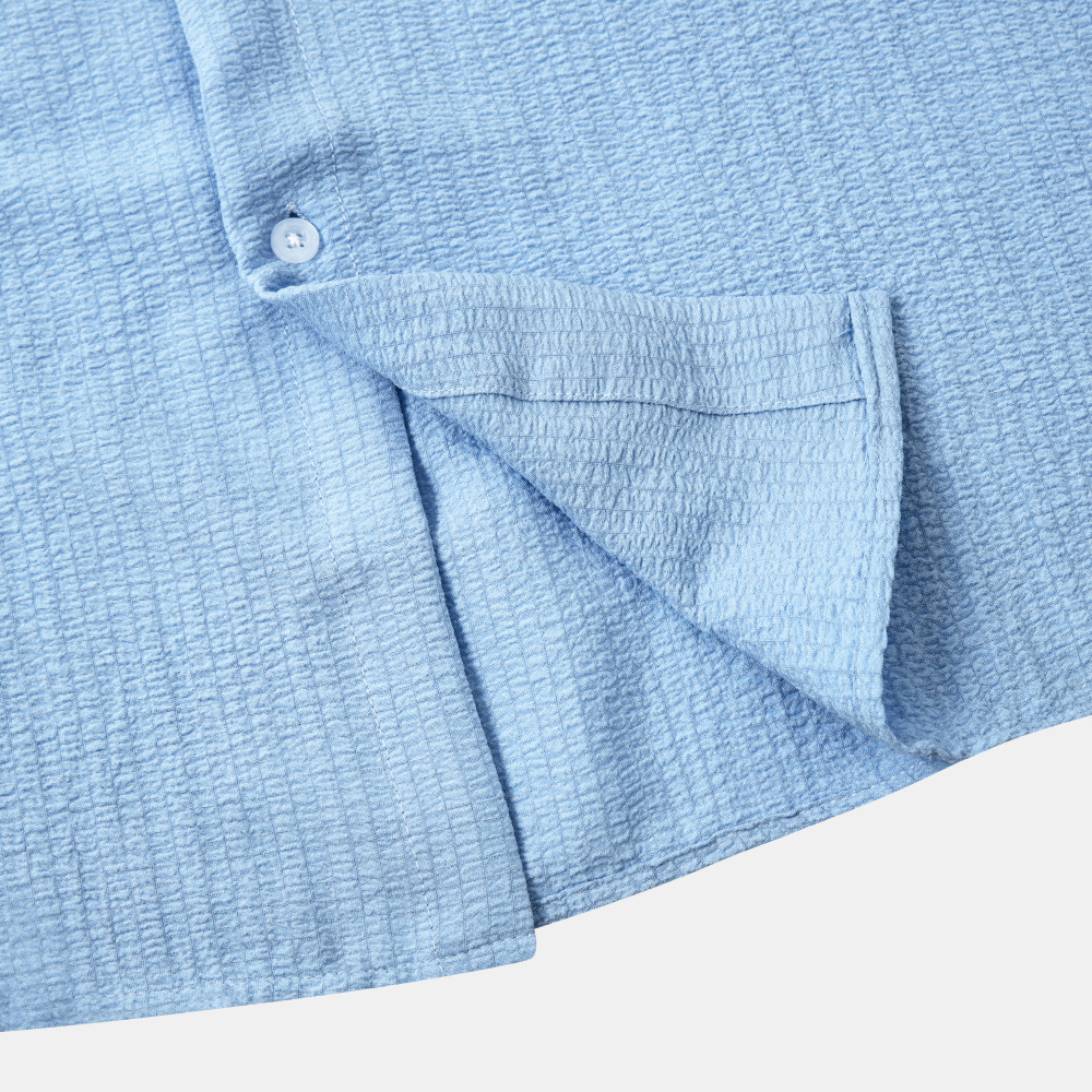 Stylish Men's Pleated Casual Lapel Short Sleeve Shirt-retrostrom