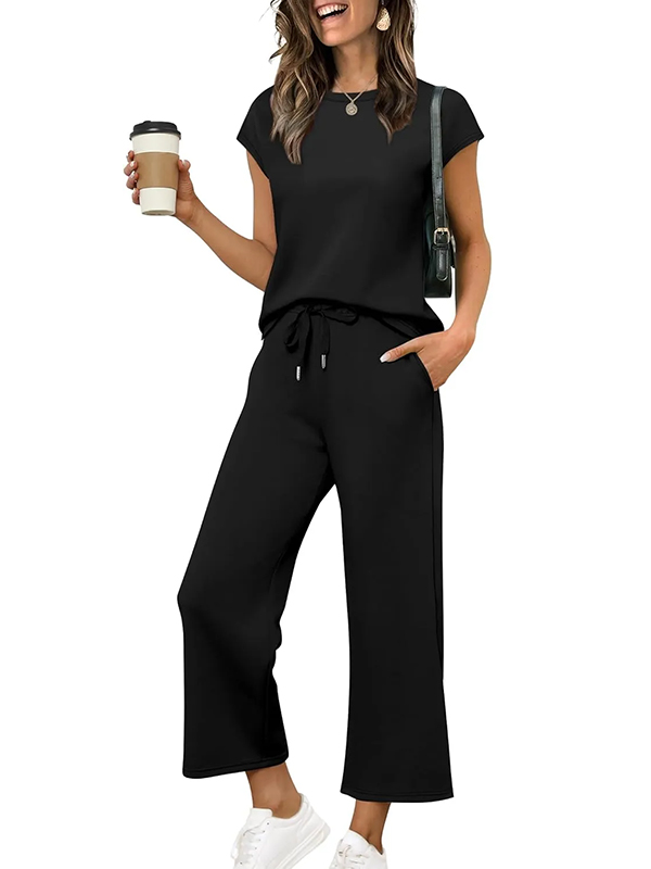 ⏰ LAST DAY SAVE 50% 💥Women Summer Vacation Outfits Cap Sleeve Tops Lounge Matching Sets-retrostrom