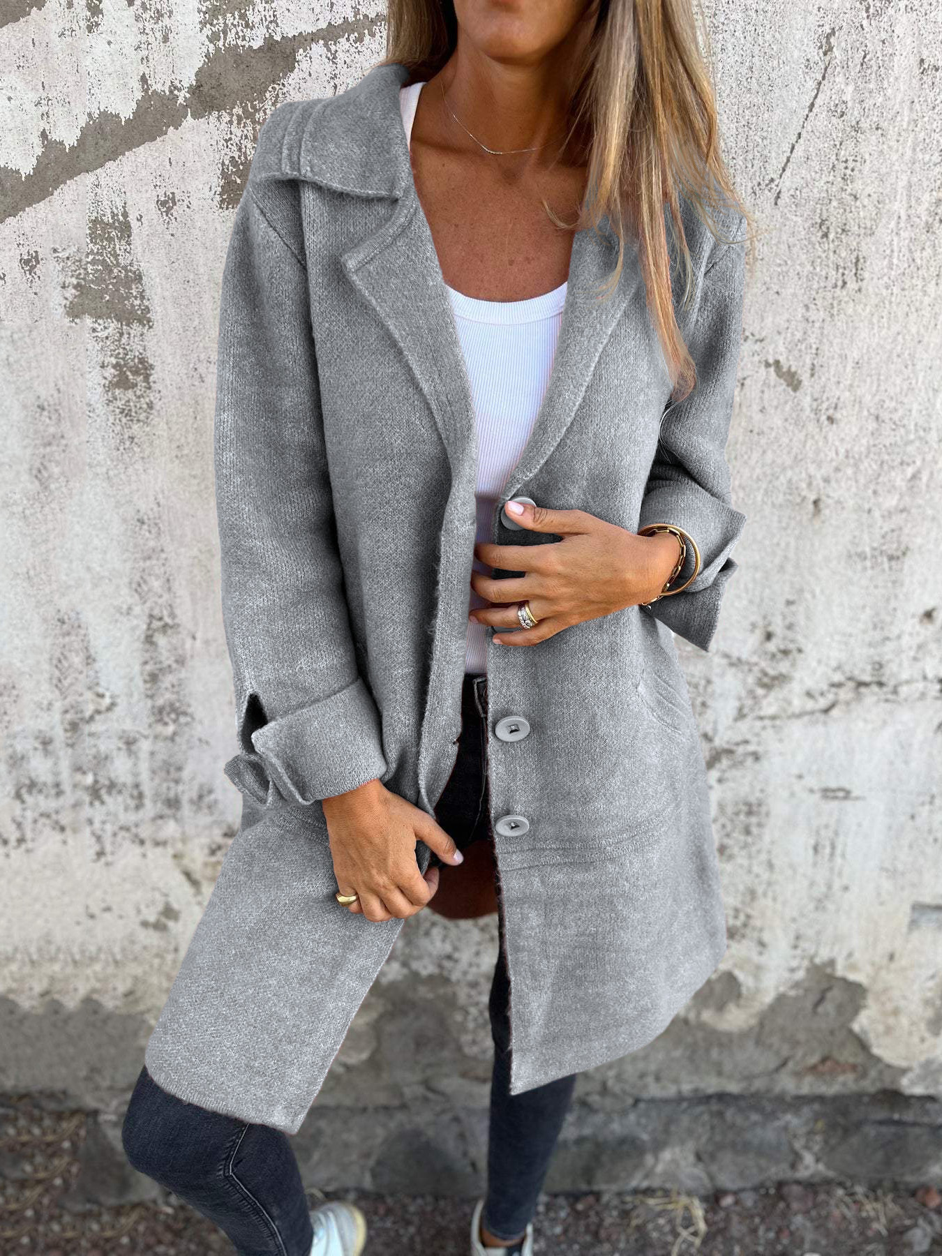 🎄Christmas Sale🔥 Casual Lapel Wool Single Breasted Long Coat- 48% OFF-retrostrom