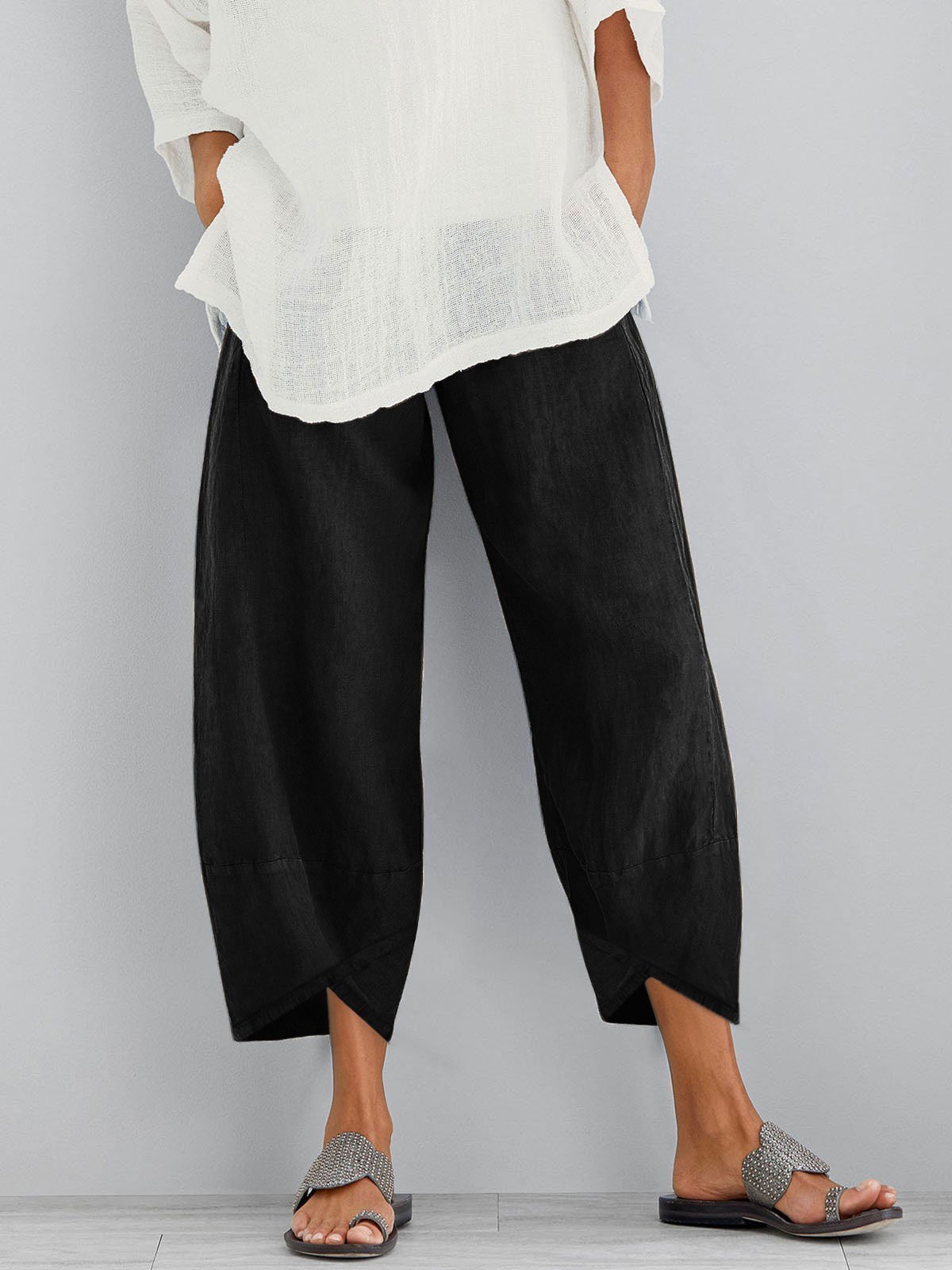 Women Cotton Pants Spring Summer Casual Pants-retrostrom