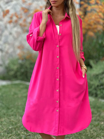 🔥LAST DAY 50% OFF🔥Women's Casual Lapel Solid Color Shirt Coat-retrostrom