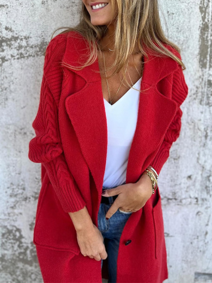 CLEARANCE🔥 Casual Ribbed Lapel Pocket Jacket-retrostrom