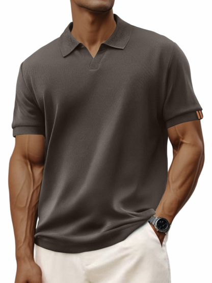 Men's Retro Casual V-neck Short-sleeved Polo Shirt-retrostrom