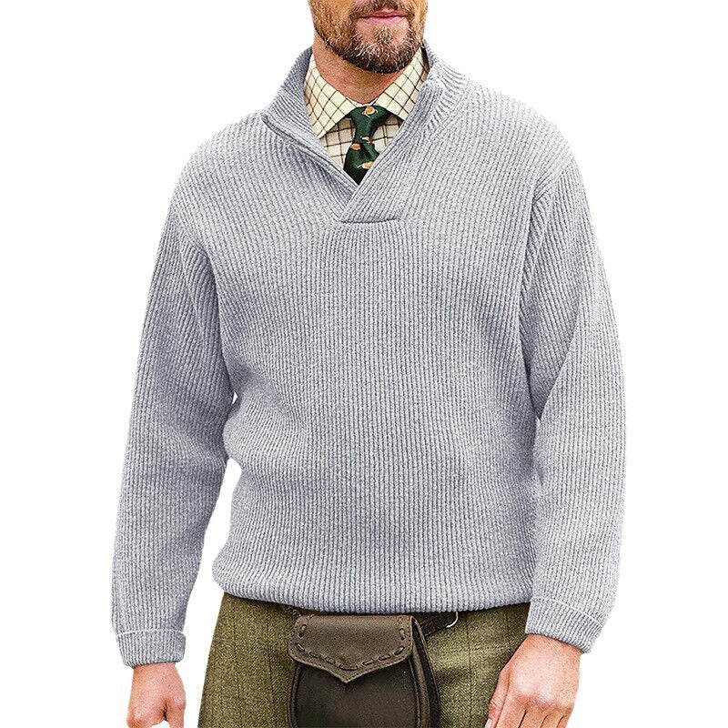Men's Cashmere Casual Solid Color Sweater-retrostrom