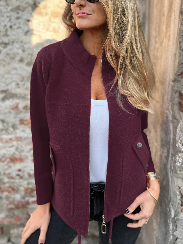 🎄Christmas Sale🔥 Casual Zipper Drawstring Jacket-retrostrom