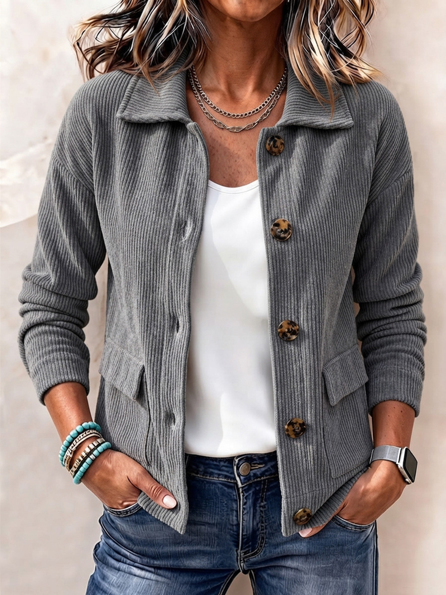 New Arrivals 🔥 Casual Lapel Pocket Corduroy Jacket