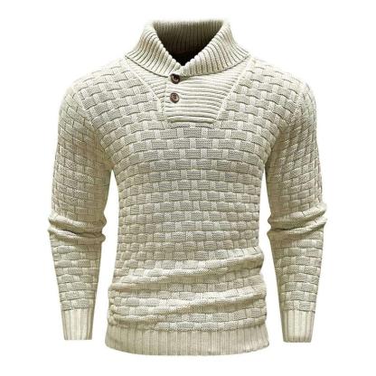 Men's Solid Color Round Neck Pullover Lapel Sweater 19352883X-retrostrom