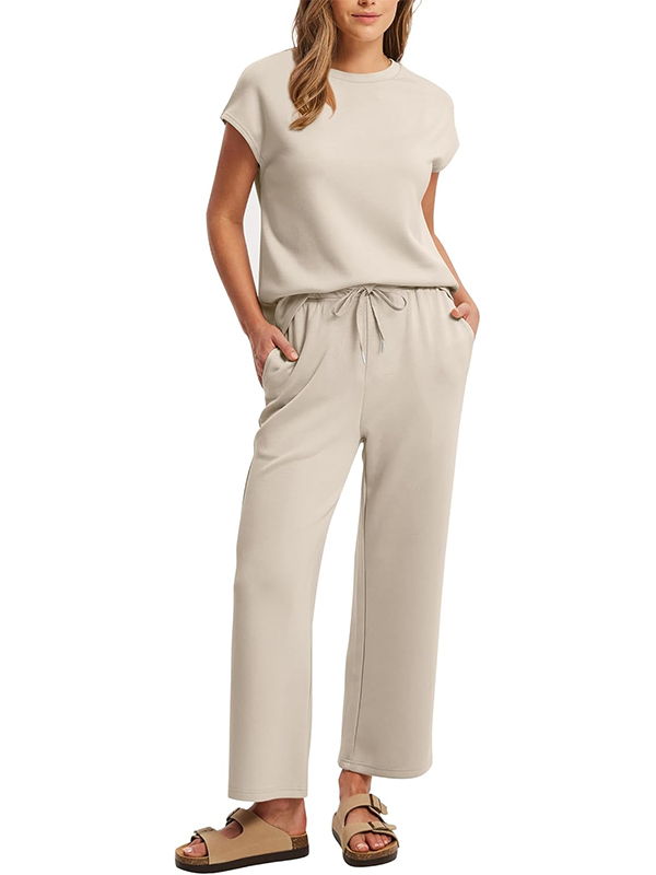 ⏰ LAST DAY SAVE 50% 💥Women Summer Vacation Outfits Cap Sleeve Tops Lounge Matching Sets-retrostrom