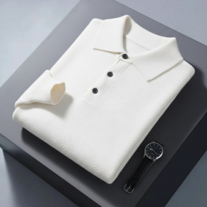 Men's Casual Button Cashmere Polo Warm Comfortable Sweater-retrostrom