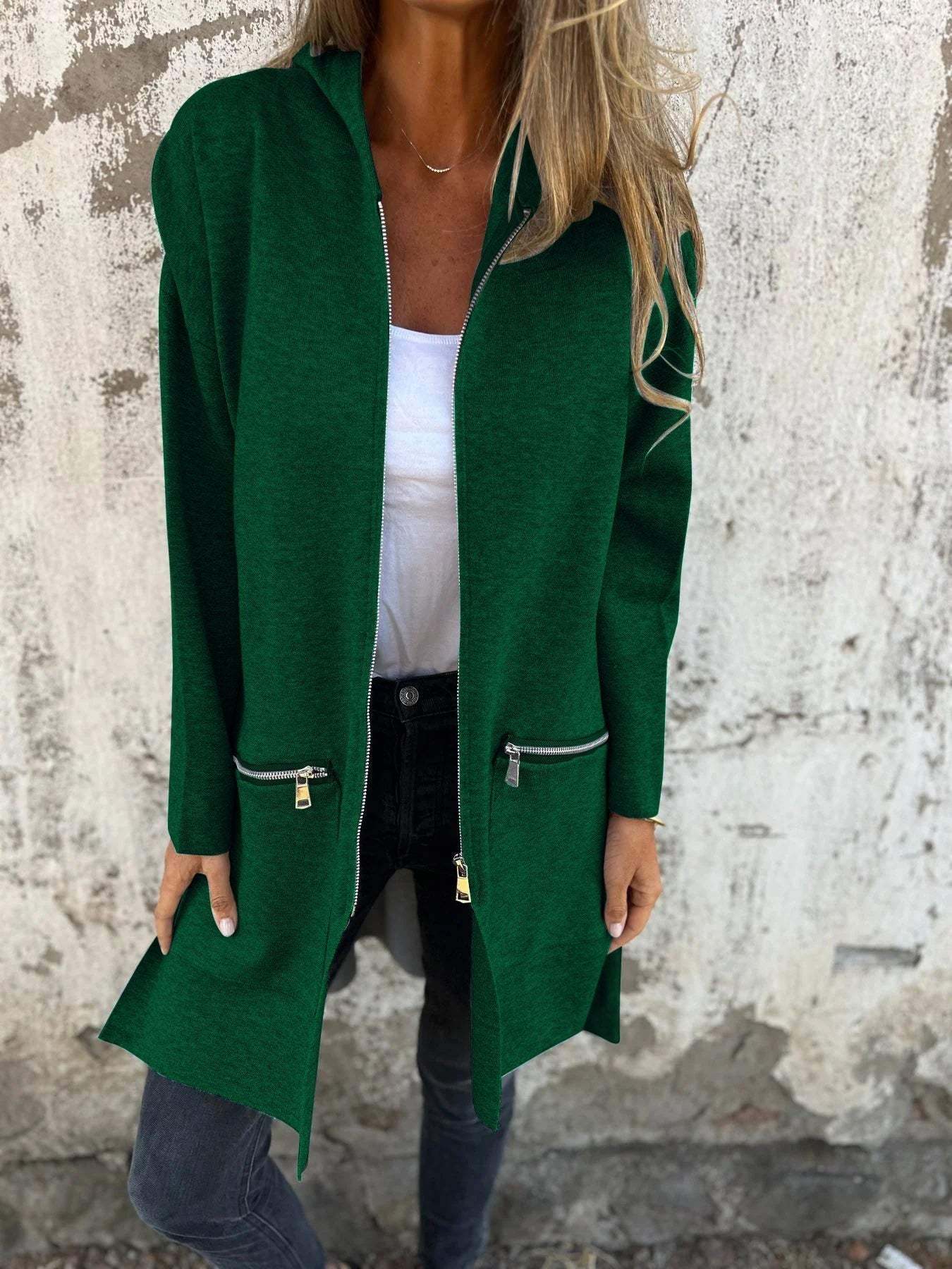 🎄Christmas Sale🔥 Zipper Long Sleeve Hooded Jacket-retrostrom