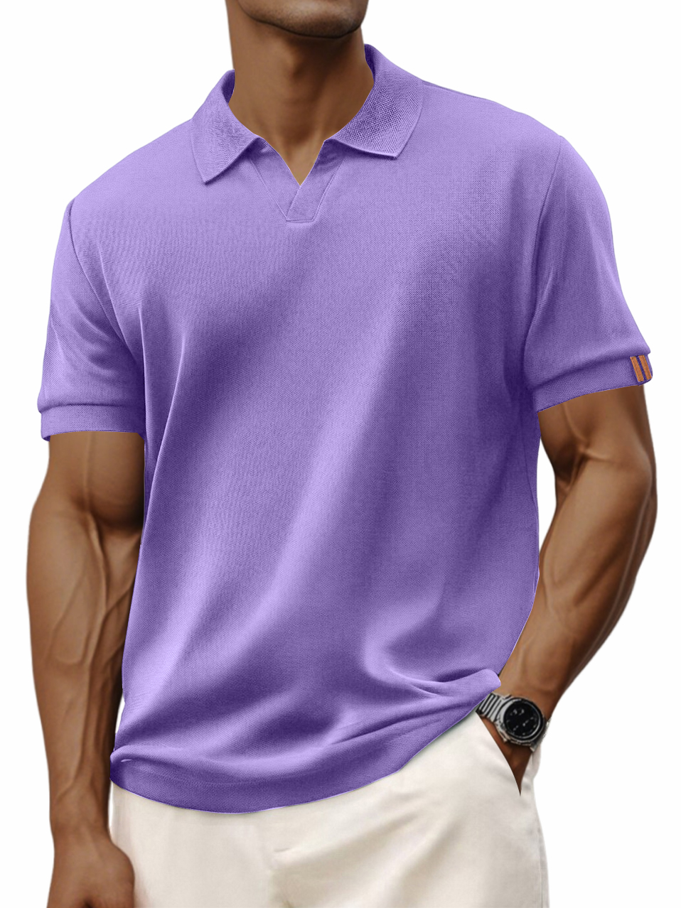 Men's Retro Casual V-neck Short-sleeved Polo Shirt-retrostrom