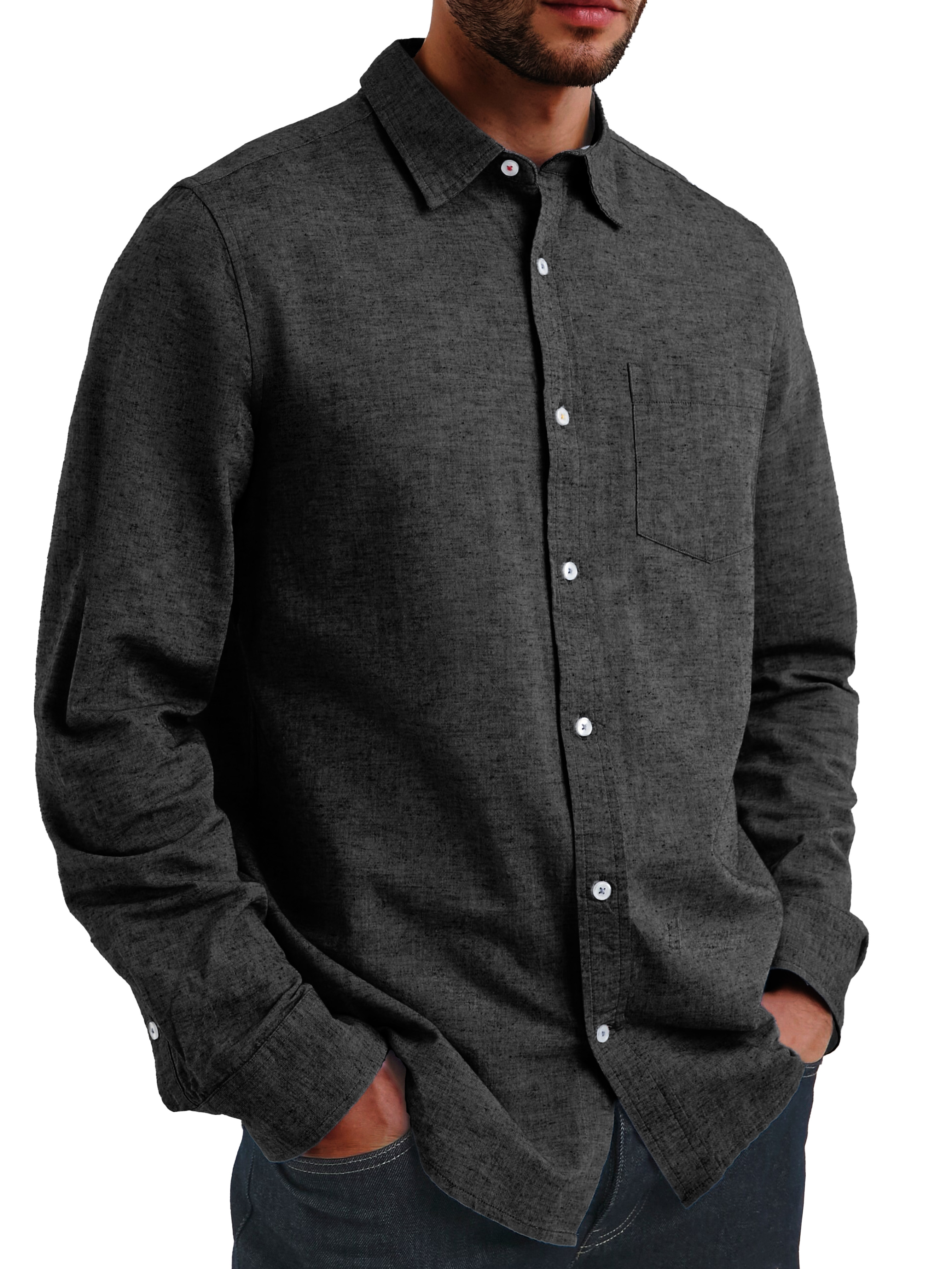 Men's Fashion Casual Lapel Long Sleeve Shirt-retrostrom