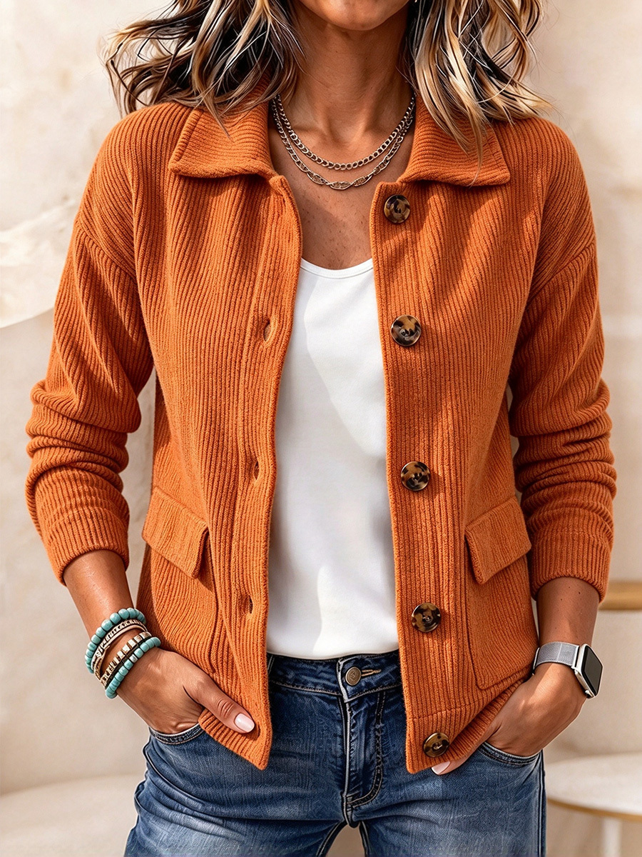 New Arrivals 🔥 Casual Lapel Pocket Corduroy Jacket