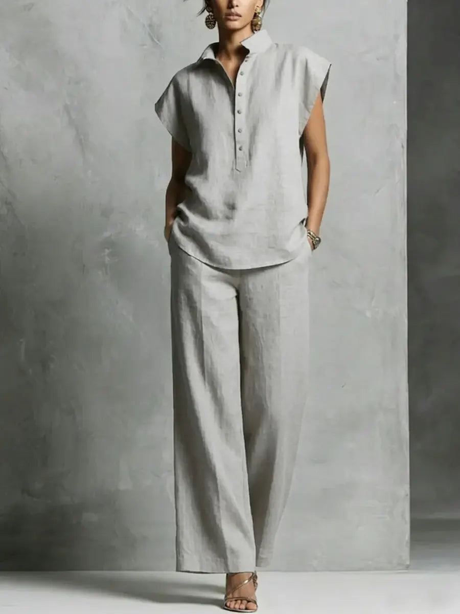 Women's Simple And Comfortable Cotton-linen Set-retrostrom