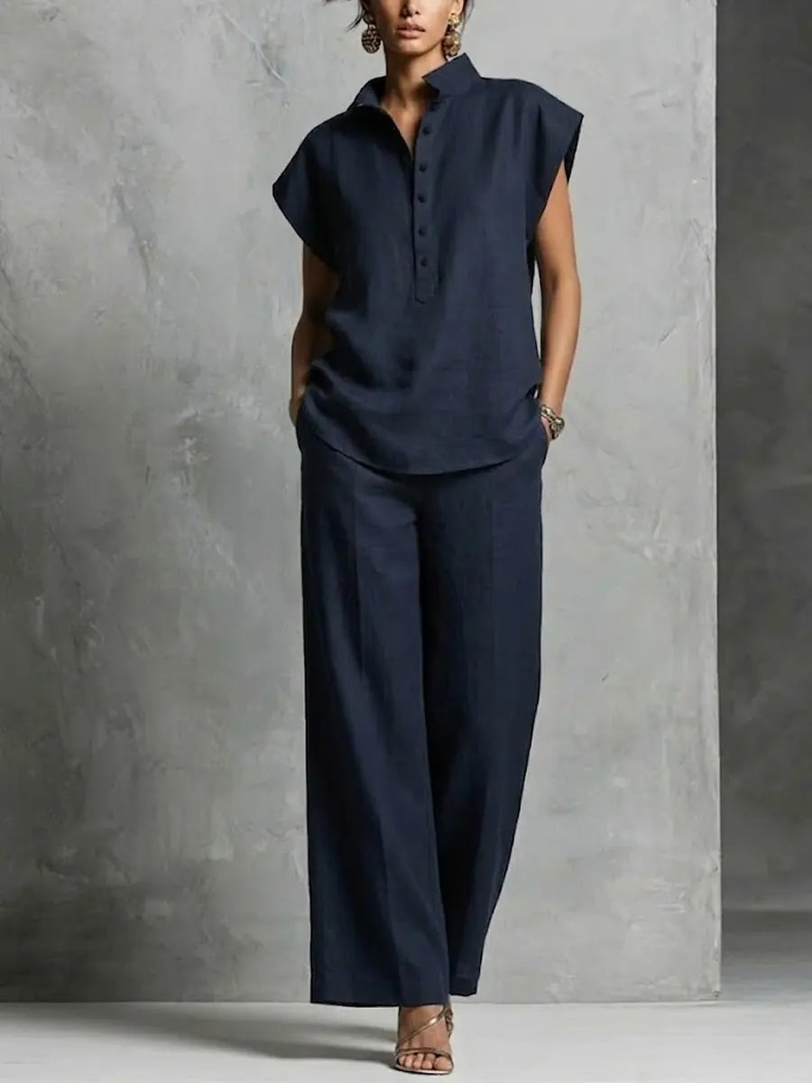 Women's Simple And Comfortable Cotton-linen Set-retrostrom