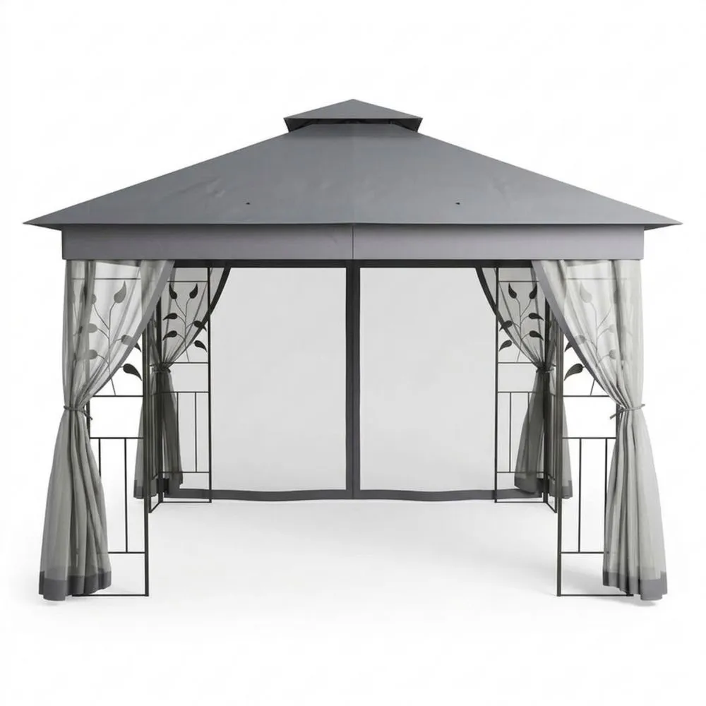 Gazebo in acciaio con Tende in Poliestere