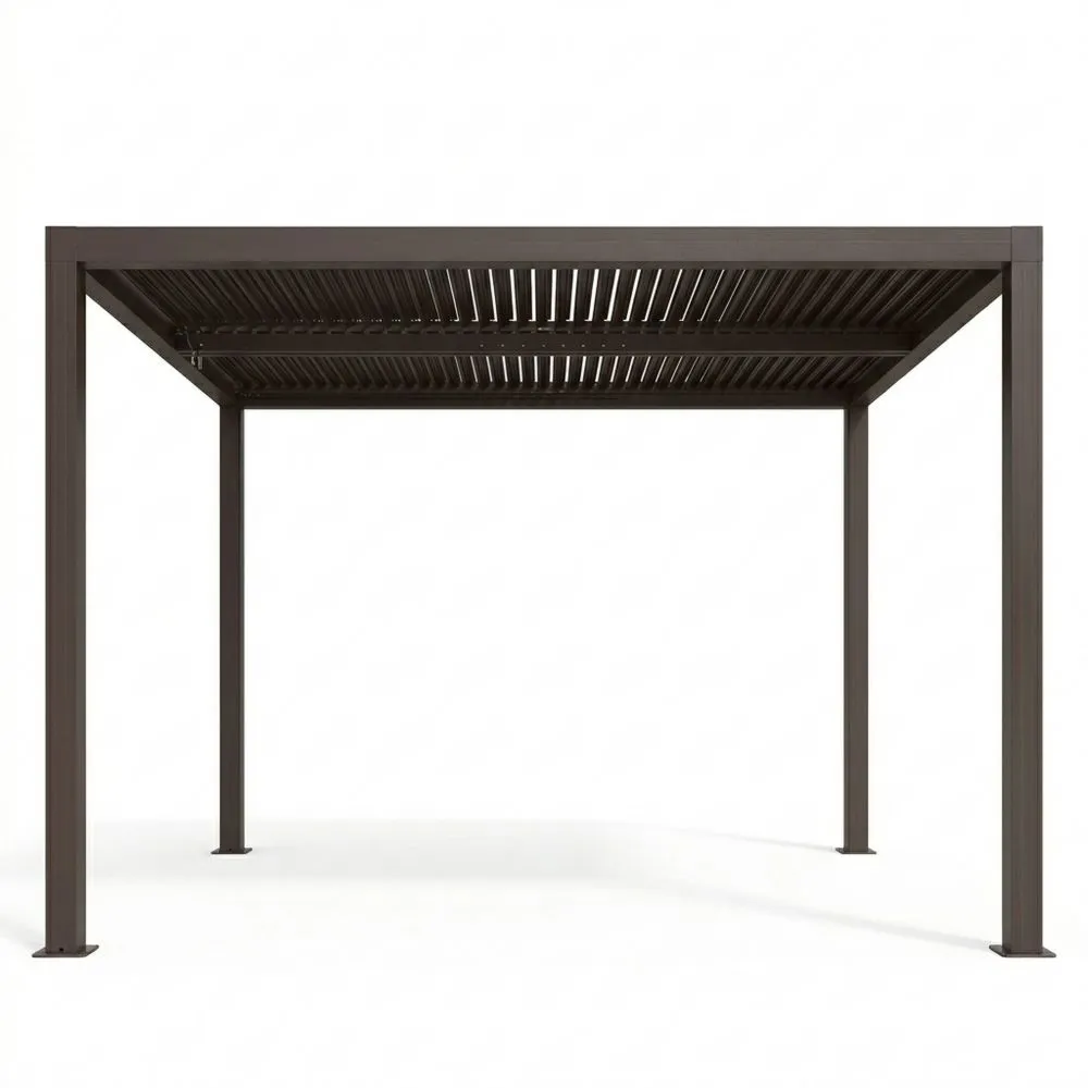 Pergola in alluminio rettangolare Marrone Bronzo