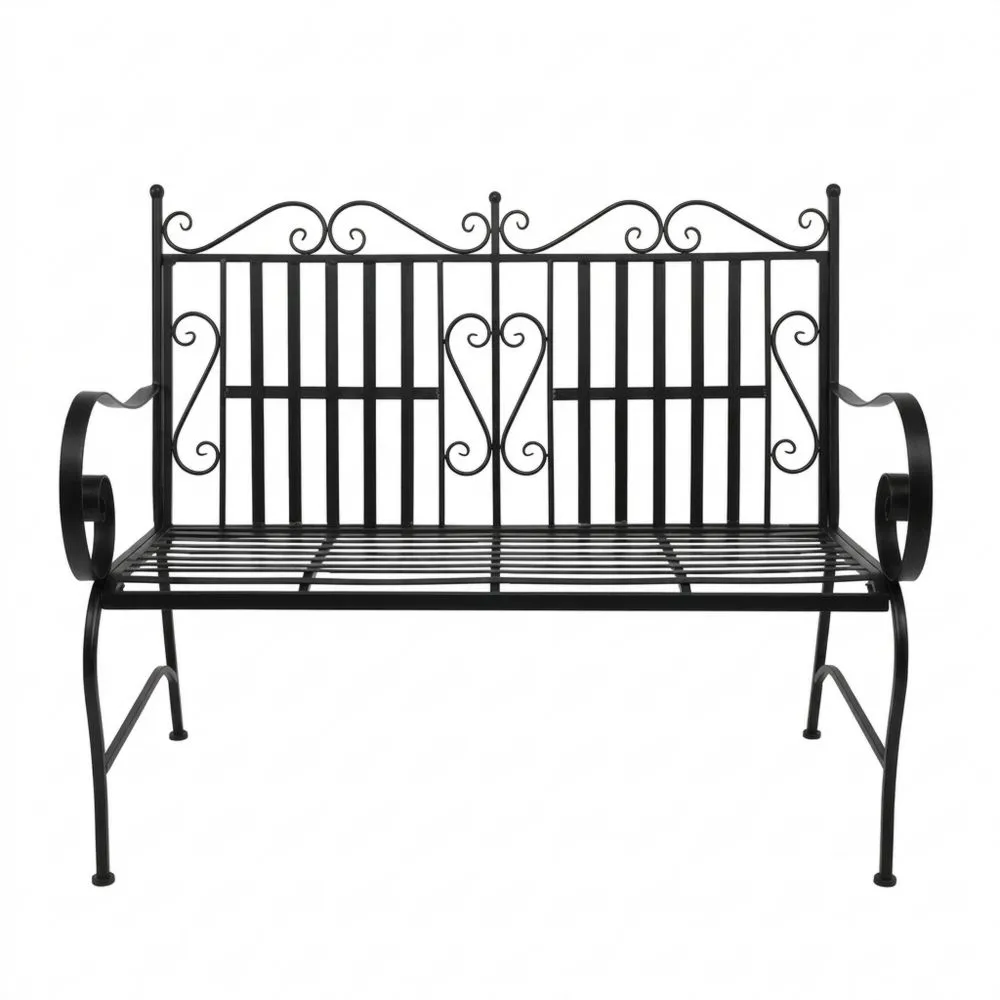 Panchina in Ferro Nero 122x58x90 cm(L× P× H)