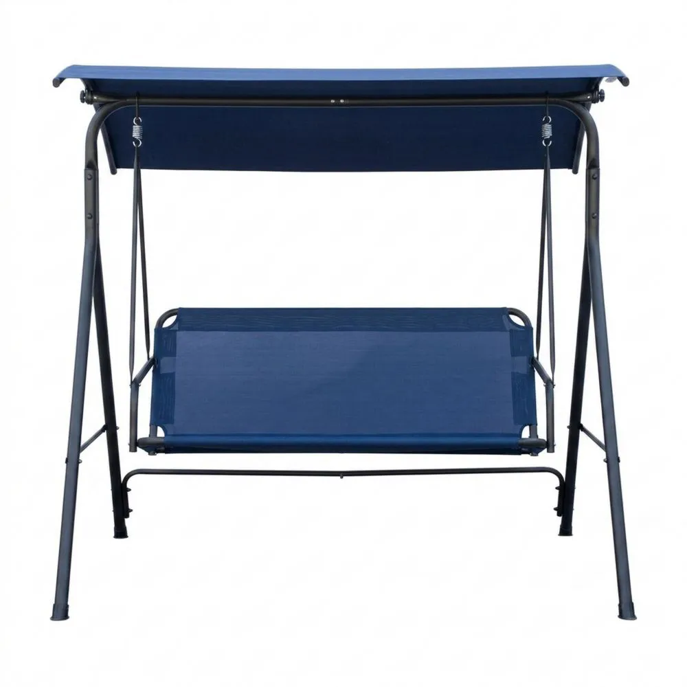 Dondolo da giardino in acciaio e poliestere blu