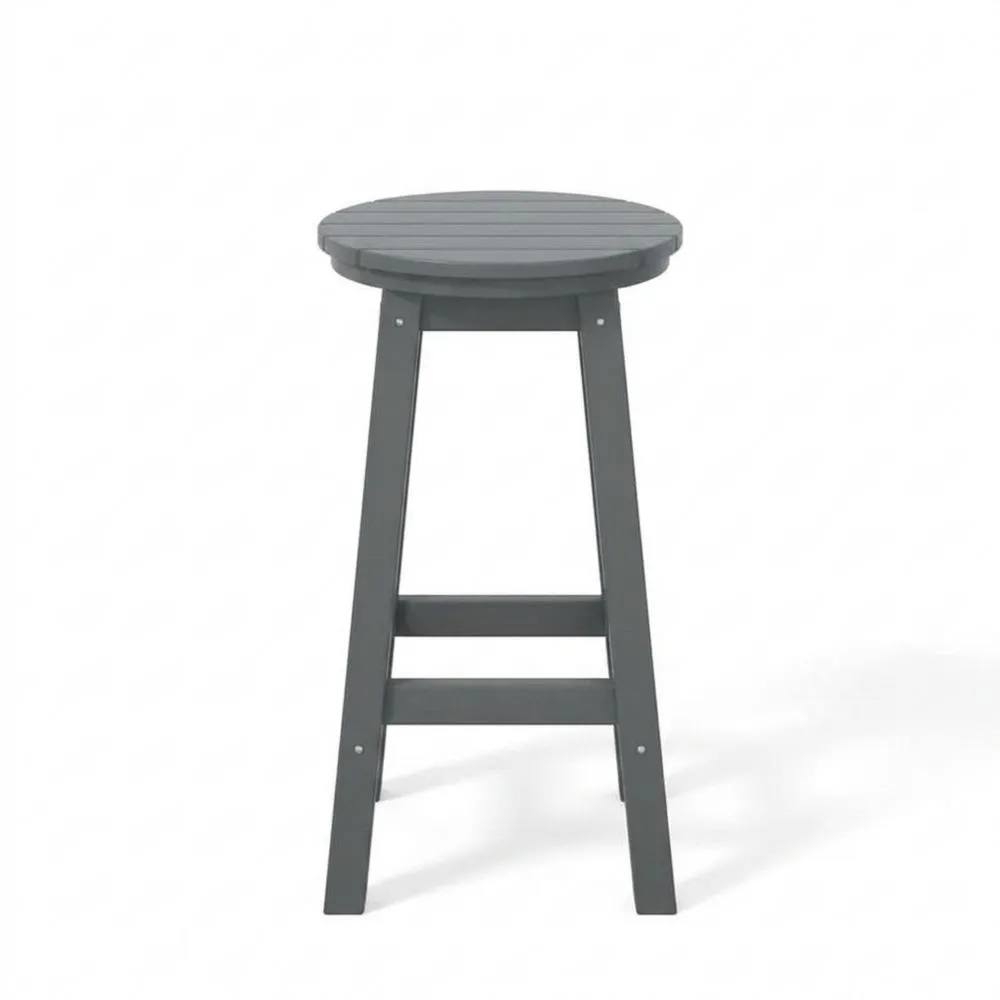 Sgabello da bar in legno massello antracite