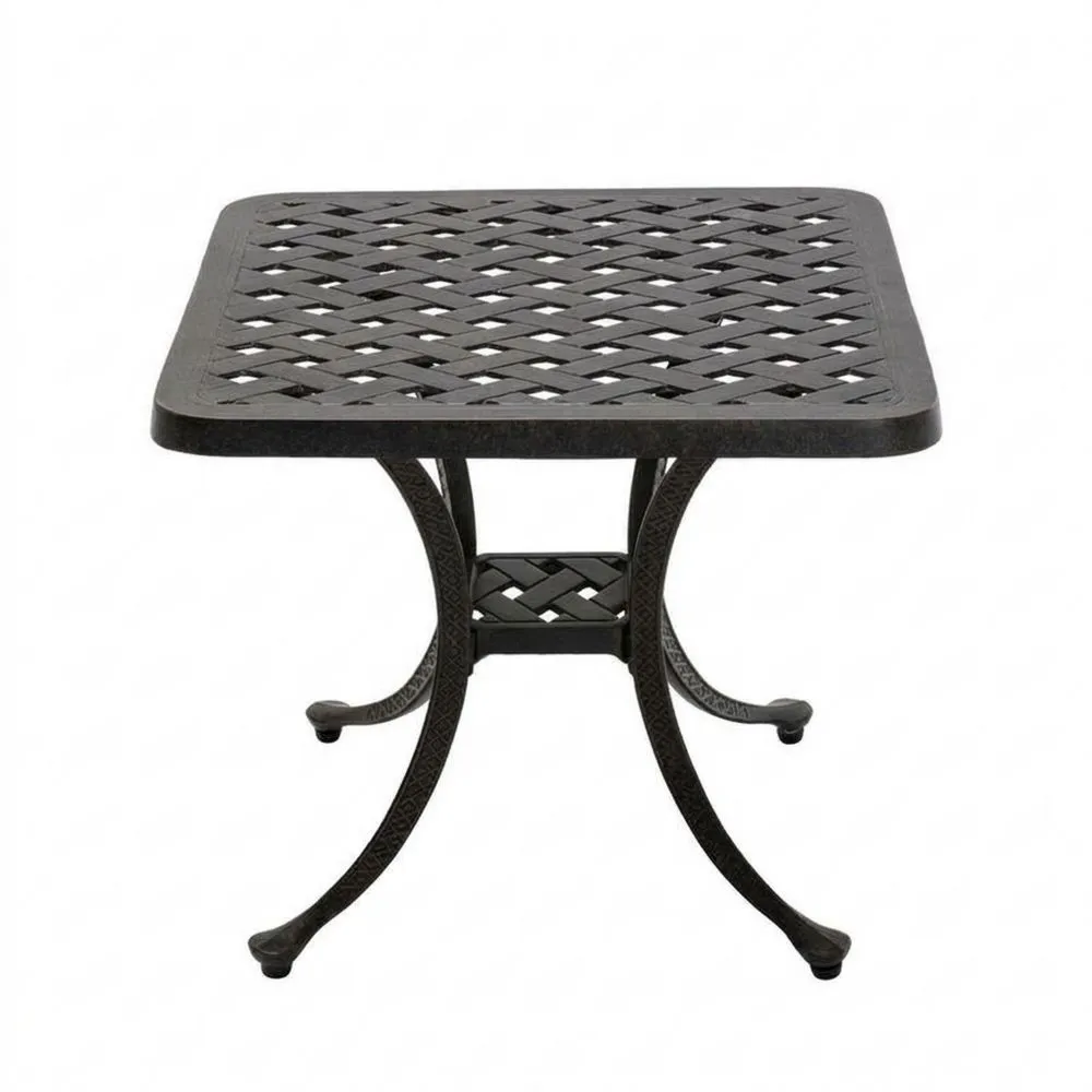 Tavolo da Giardino in Alluminio Nero