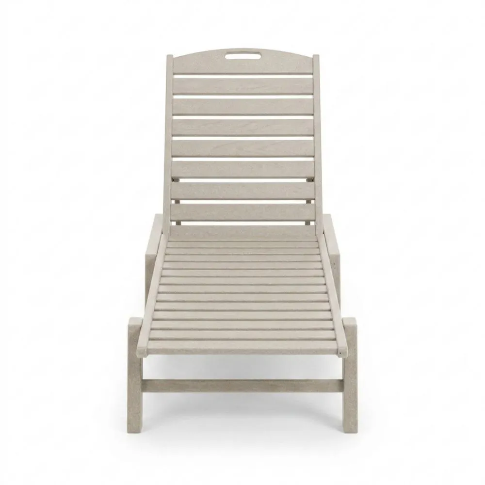 Lettino prendisole in legno composito beige regolabile