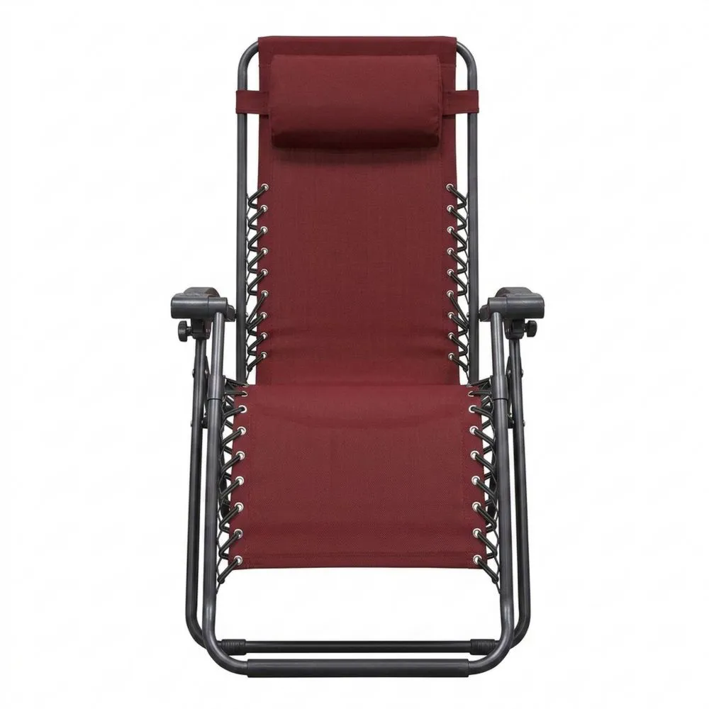 Sedia a sdraio pieghevole in acciaio e poliestere rosso