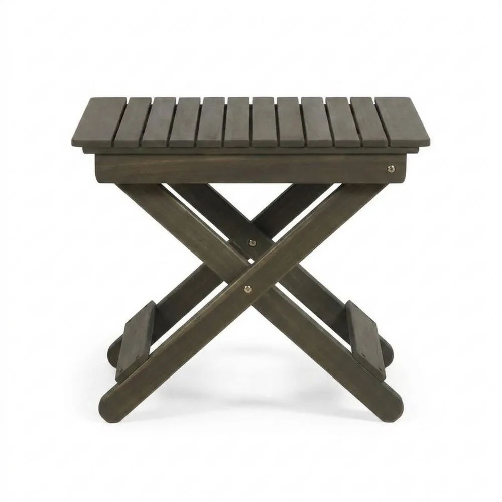 Tavolo da giardino pieghevole in legno massello marrone