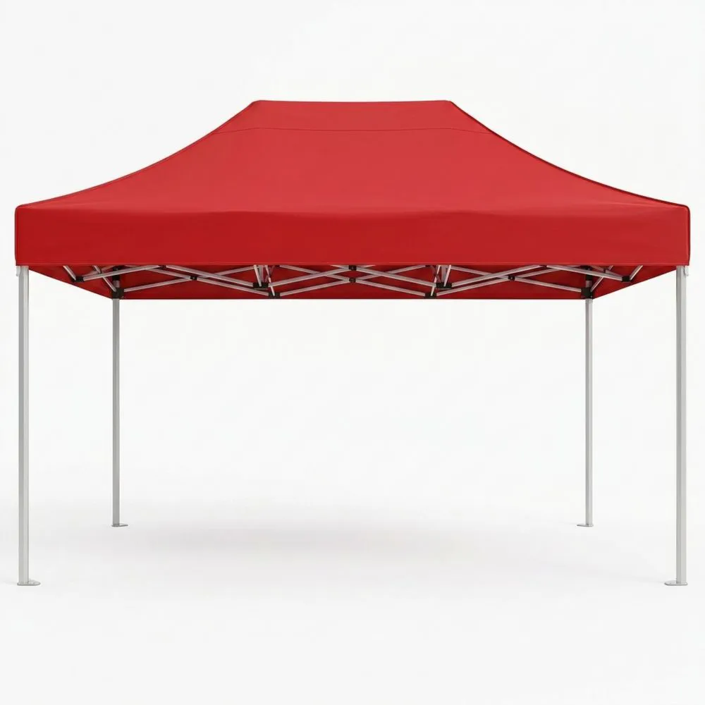 Pergola pieghevole in alluminio rosso e poliestere, 3x3 metri