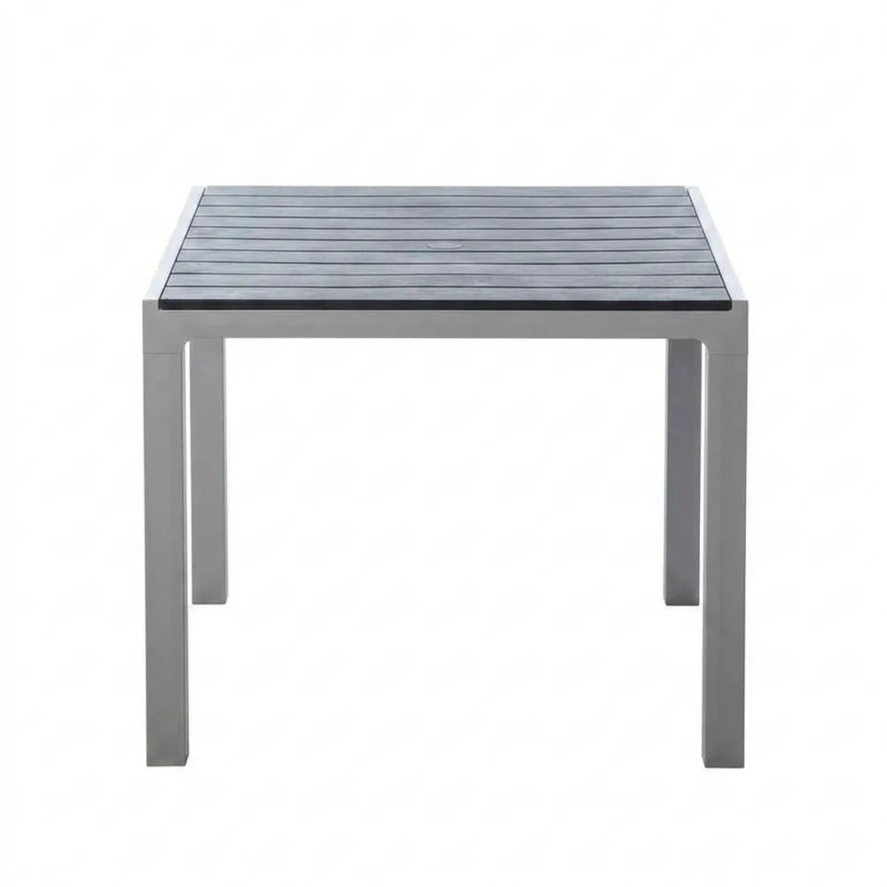 Tavolo da esterno in acciaio inossidabile e legno di acacia