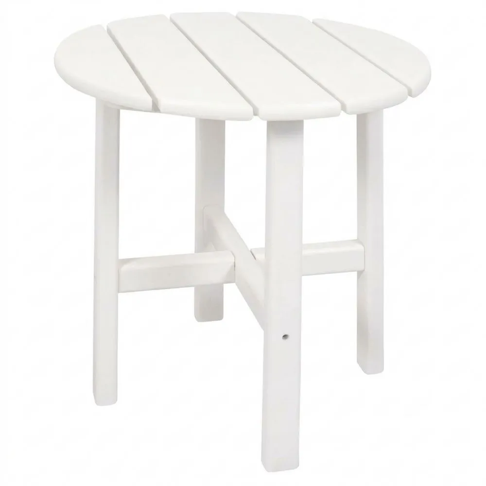 Tavolino rotondo in legno di pino bianco