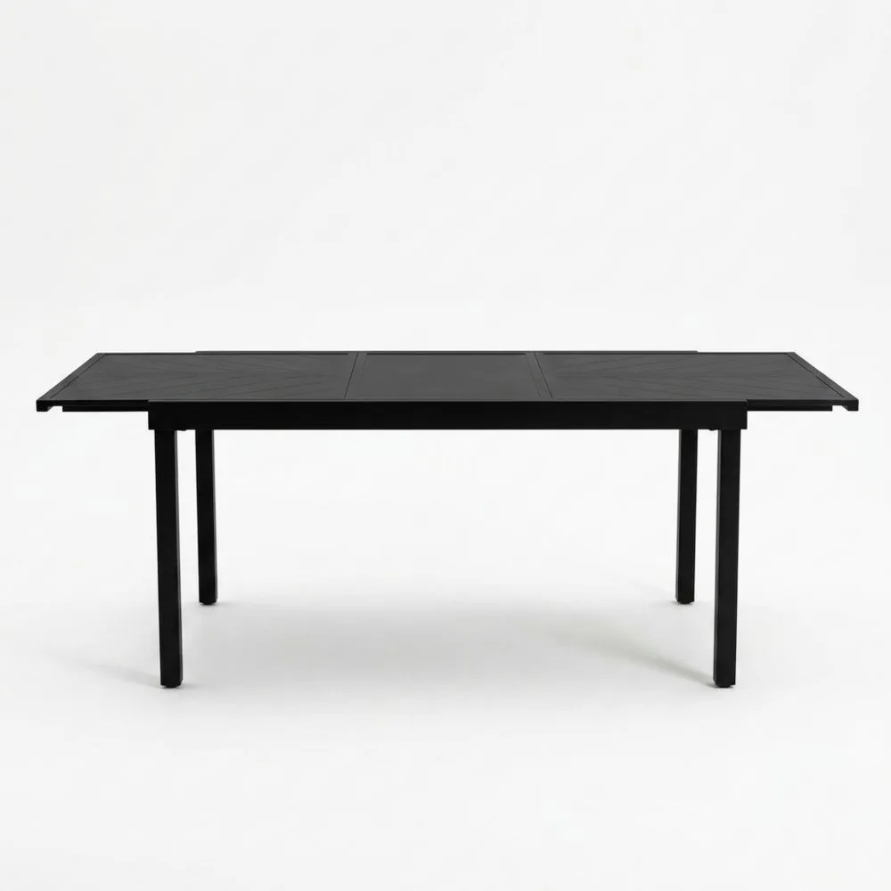 Tavolo rettangolare allungabile in alluminio nero