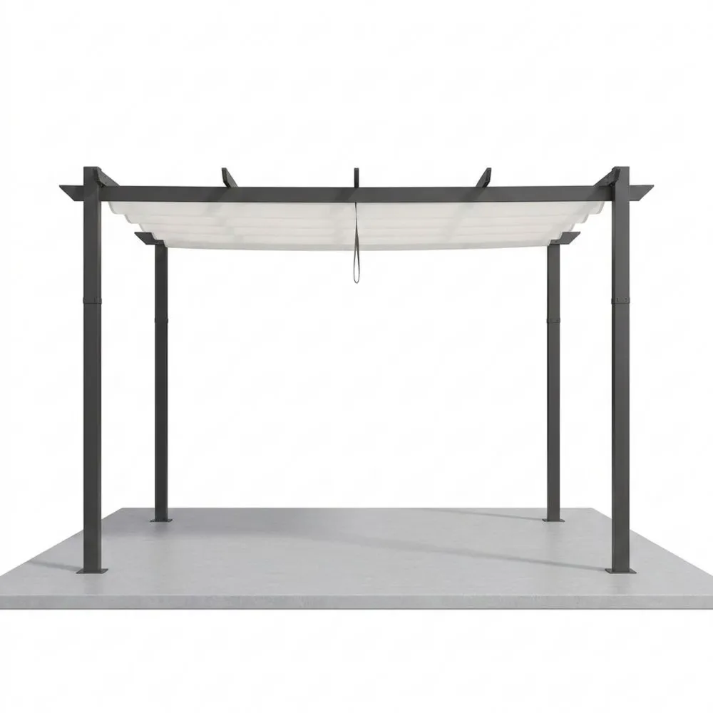 Pergola da Giardino in Alluminio con Copertura Scorrevole 300x300 cm