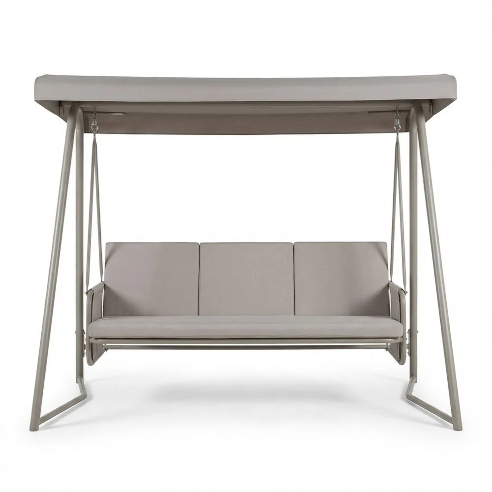 Dondolo da giardino in acciaio e poliestere grigio