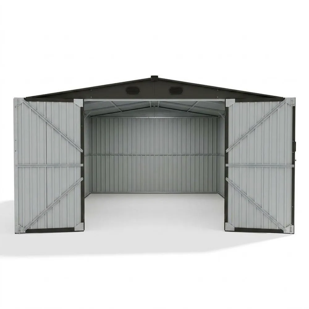 Capanno da Giardino in Acciaio Zincato 300x500x200 cm Grigio
