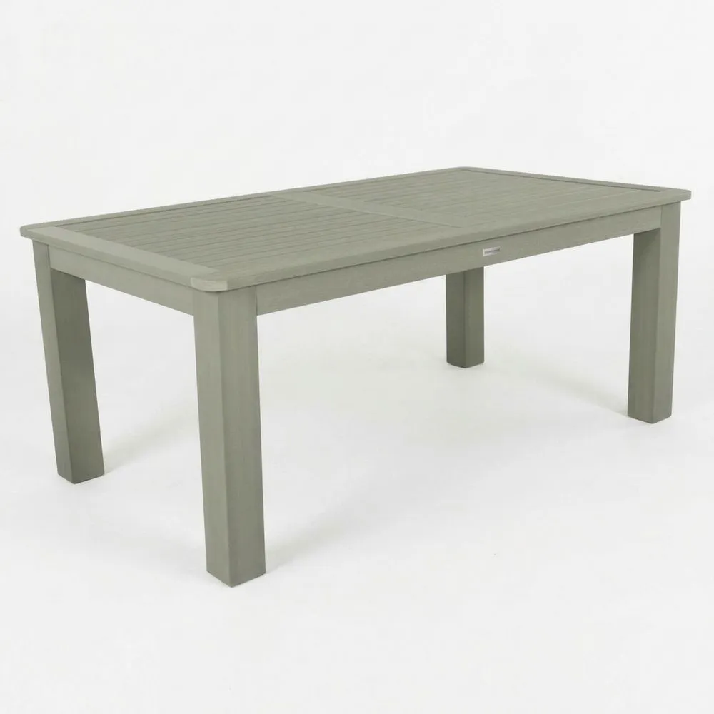 Tavolo da Giardino Rettangolare in Alluminio 180x90 cm Grigio