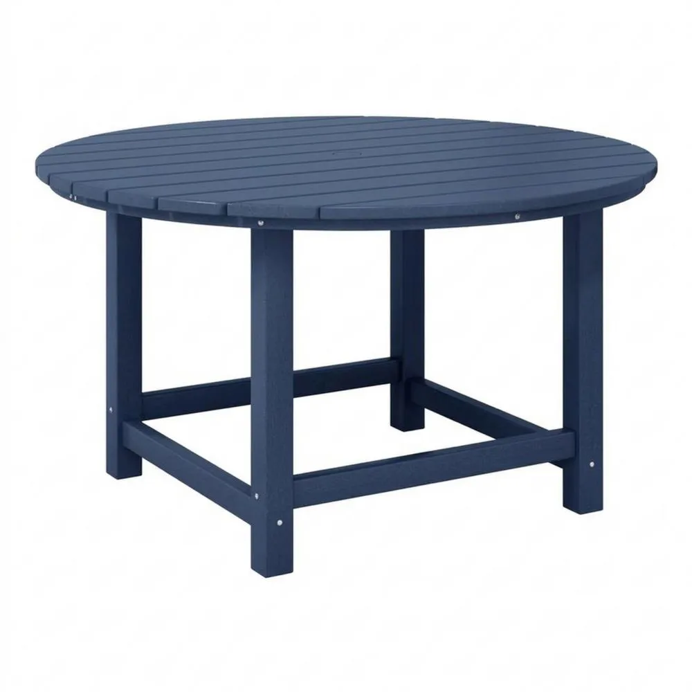 Tavolo rotondo da esterno in legno massello blu Ø120 cm