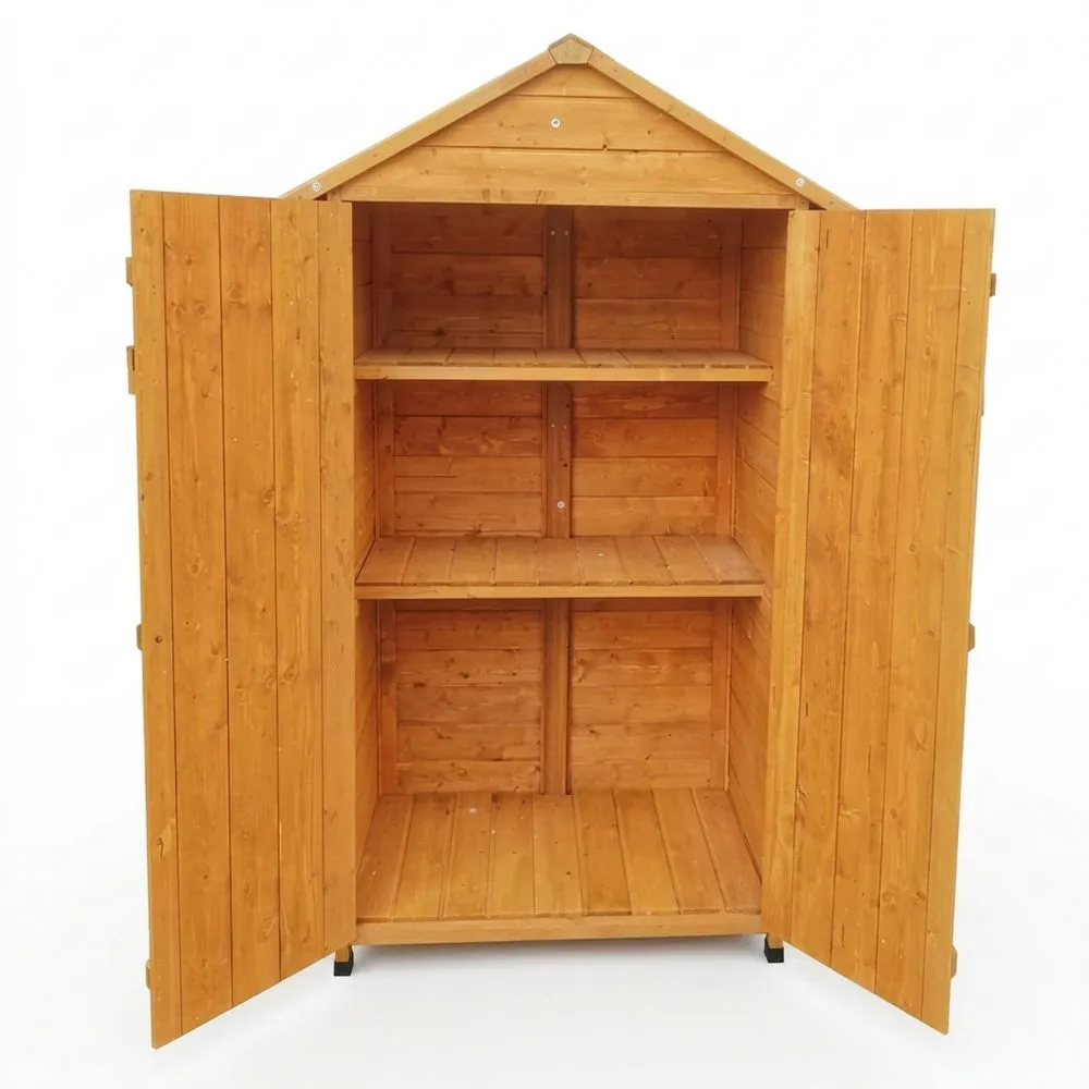 Mobile contenitore a due ripiani in legno massello di pino