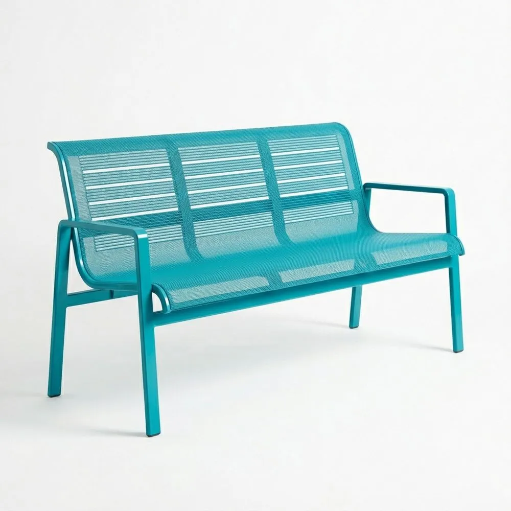 Stahl-Gartenbank Türkis, Länge 150cm