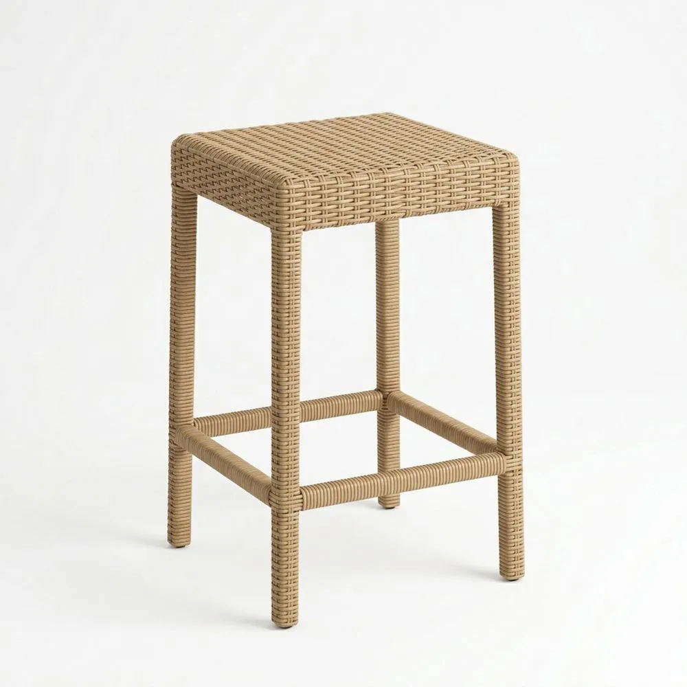 Barhocker aus Polyrattan Natur, Höhe 76 cm