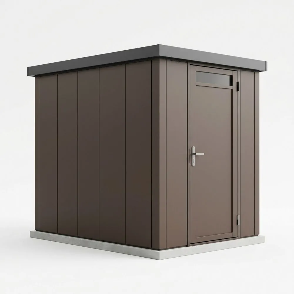 Metallgerätehaus aus verzinktem Stahl Braun 200 cm x 150 cm x 210 cm(L × B × H)