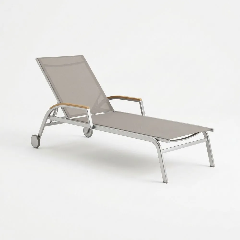 Verstellbare Sonnenliege Aluminium Textilene Beige