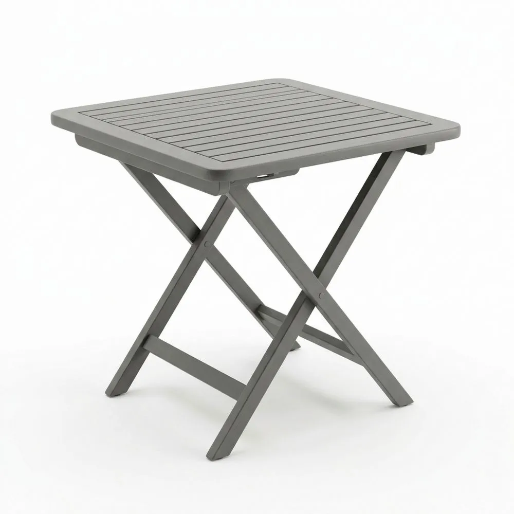 Klappbarer Gartentisch aus Polypropylen in Grau