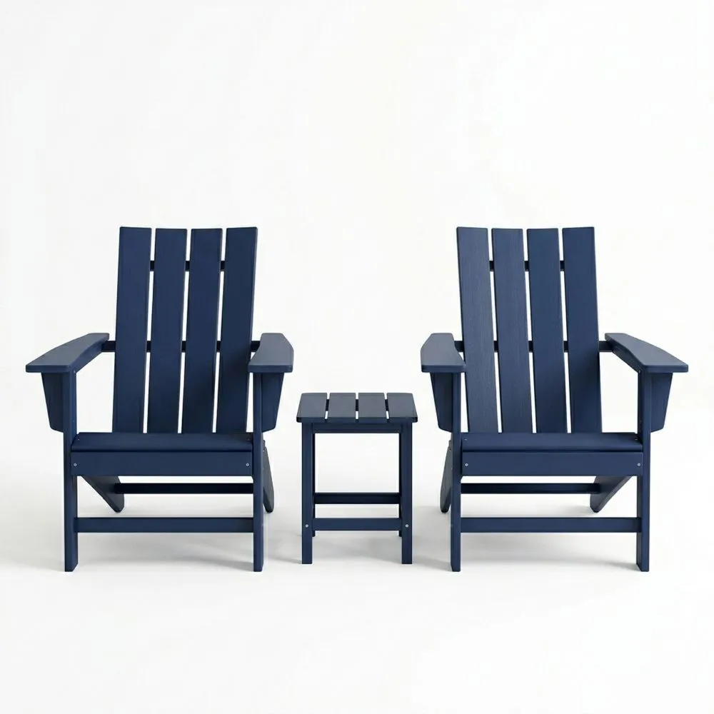 Adirondack Gartenstuhl-Set Blau Kunststoff