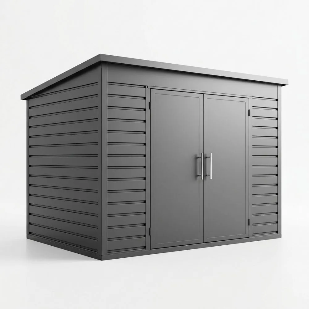 Stahl-Gartenhaus in Anthrazit, 300 × 240 × 210 cm (L × B × H)