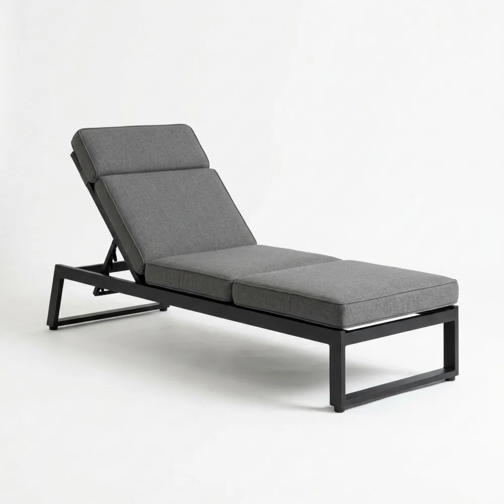 Sonnenliege Aluminium Polyesterstoff Grau Verstellbar