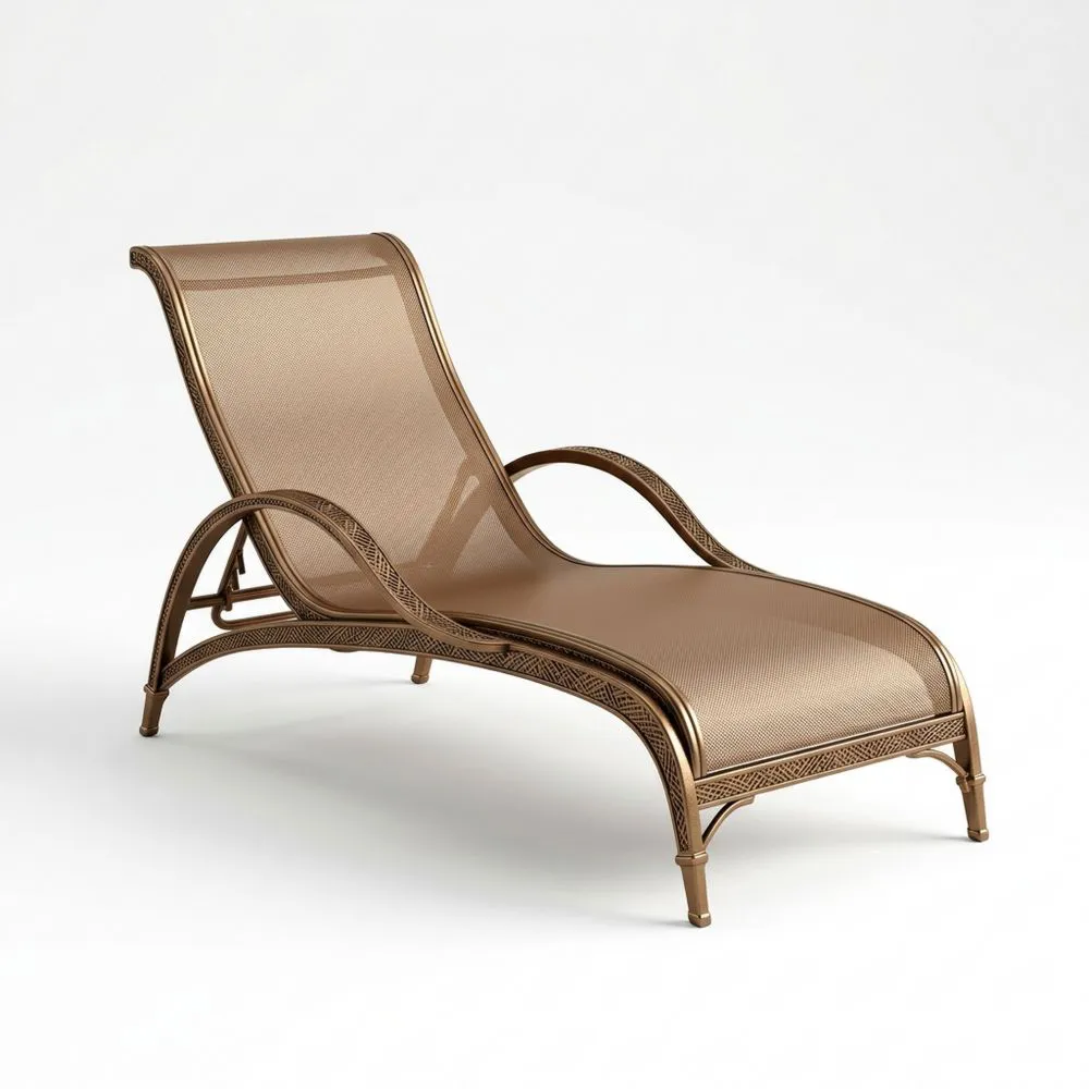 Aluminium Liegestuhl mit Textilene Braun